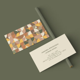 Cartão de visita de padrão geométrico colorido