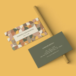 Cartão de visita de padrão geométrico colorido