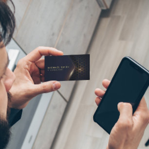 Cartão de visita de padrão hexagonal high-tech mod