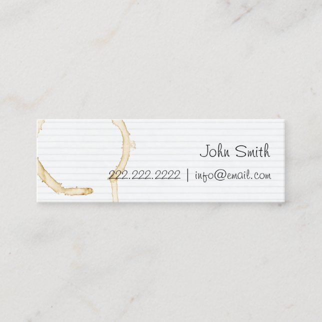 Cartão de visita de Papel de Nota Mantida com Café (Frente)