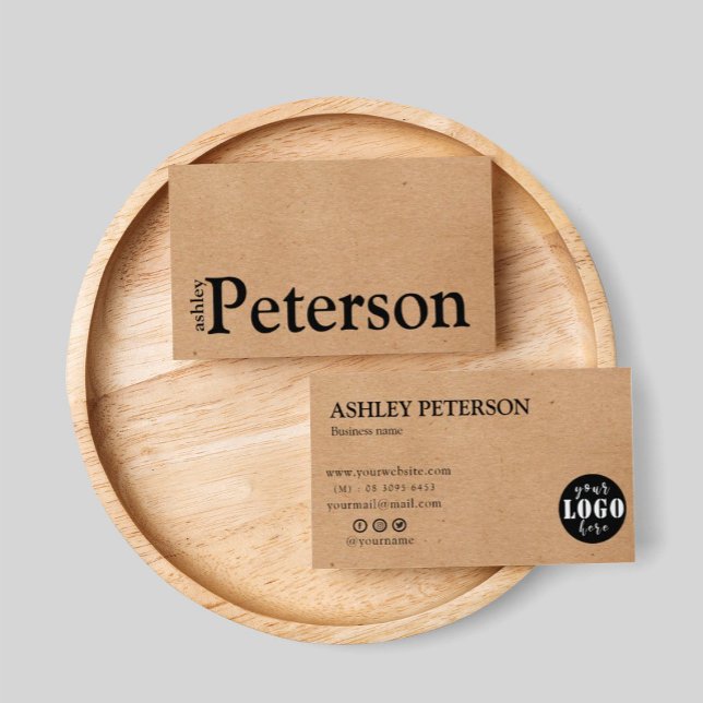cartão de visita de papel kraft de logotipo person (Criador carregado)