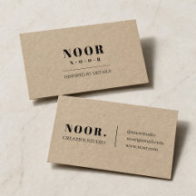 Cartão de Visita de Papel Kraft Minimalista | Mode