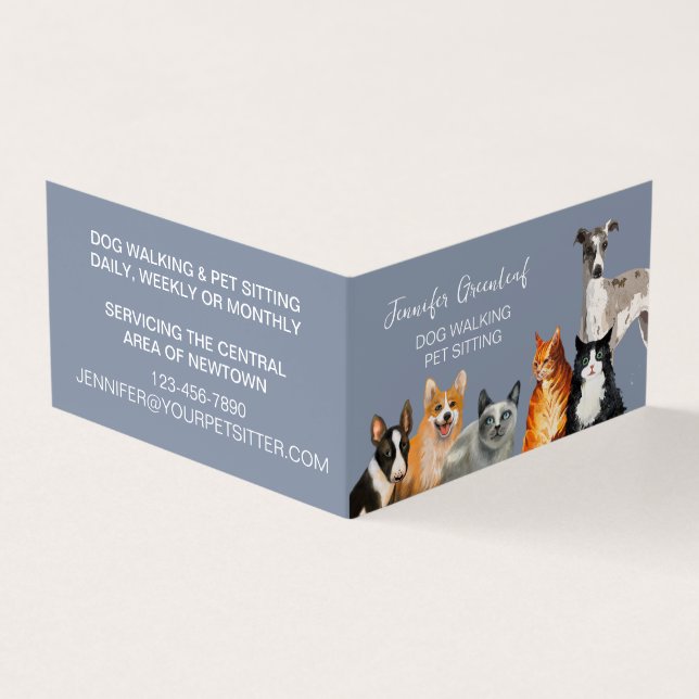Cartão de Visita de Passeio de Cães (Exterior)