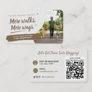 Cartão de Visita de Passeio de Cães com Código QR