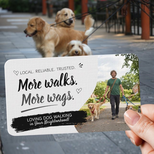 Cartão de Visita de Passeio de Cães com Código QR (Pet walking business cards with qr code)