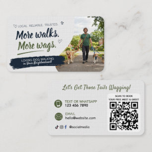 Cartão de Visita de Passeio de Cães com Código QR