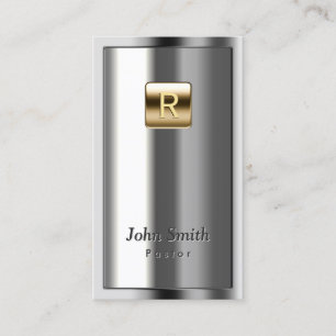 Cartão de visita de Pastor Metálico Dourado