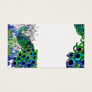 Cartão de visita de Peacock Azul