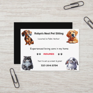 Cartão de Visita de Pet Sitter