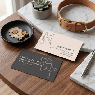 Cartão de Visita de Pet Sitter Minimalista   Luxo 