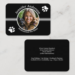 Cartão de visita de Pet Sitter Personalizável com 