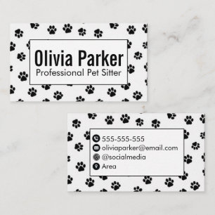 Cartão de Visita de Pet Sitter Profissional