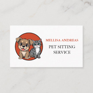 Cartão de Visita de Pet Sitting Fofo