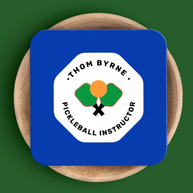 Cartão de visita de Pickleball Coach Square (Criador carregado)