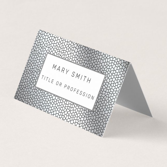 Cartão de visita de Prata de Vidro Estreita (Frente)