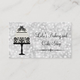 Cartão de visita de prata elegante da padaria com