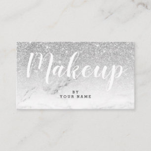 Cartão de visita de prata na moda do mármore do