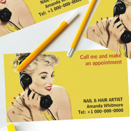 cartão de visita de prego de cabelo do artista