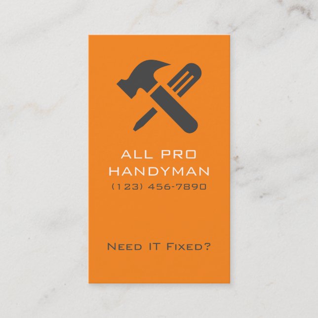 Cartão de Visita de Pro Handyman (Frente)