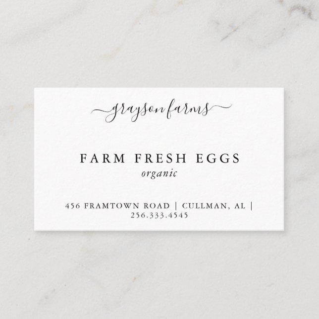 Cartão de visita de produto (Frente)