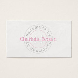 Cartão de visita de produtos feitos à mão com botã