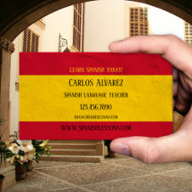 Cartão de Visita de Professor de Língua Espanhola