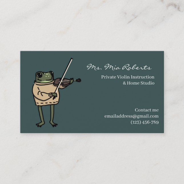 Cartão de Visita de Professor de Música (Frente)