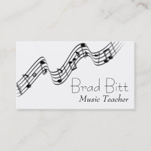 Cartão de Visita de Professor de Música Moderno