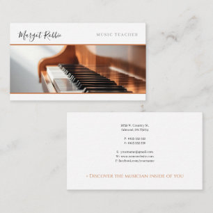 Cartão de Visita de Professor de Música   Pianista