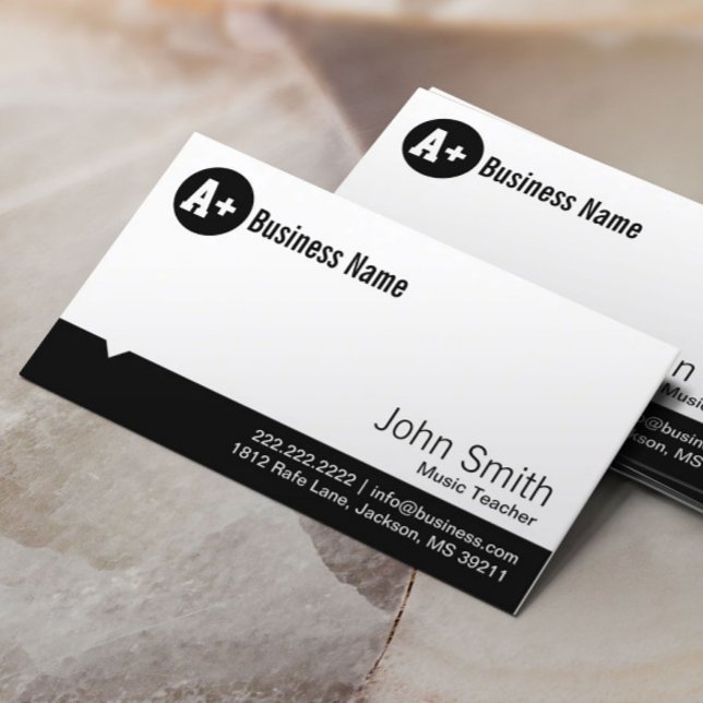 Cartão de visita de professor de música ponto míni (Criador carregado)