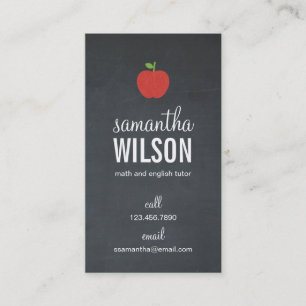 Cartão de visita de Professora de Apple Chalkboar