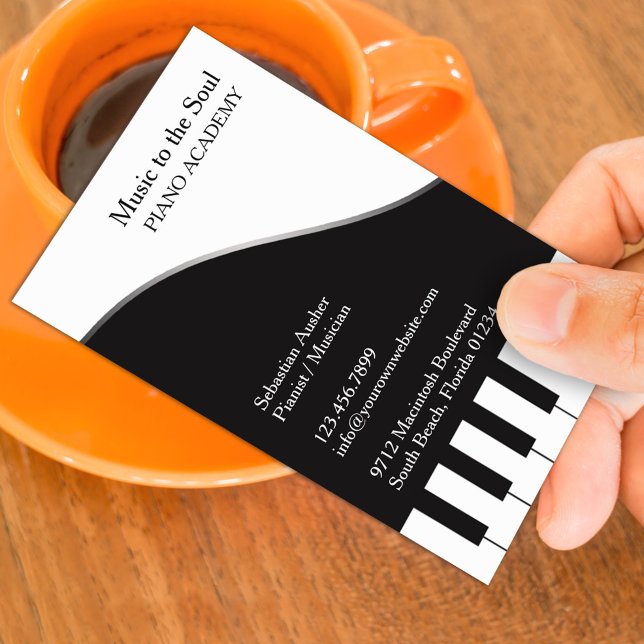 Cartão de visita de Professora Piano (Criador carregado)