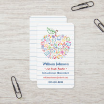 Cartão de Visita de Professores Coloridos da Apple