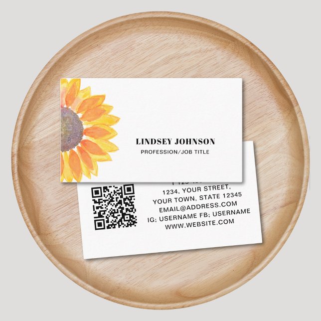 Cartão de visita de Profissão de Código QR/Título  (Criador carregado)