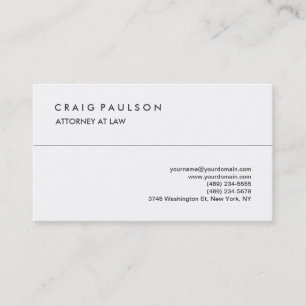 Cartão de visita de profissional branco elegante