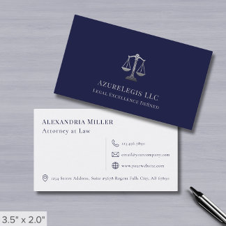 Cartão de visita de profissional legal elegante
