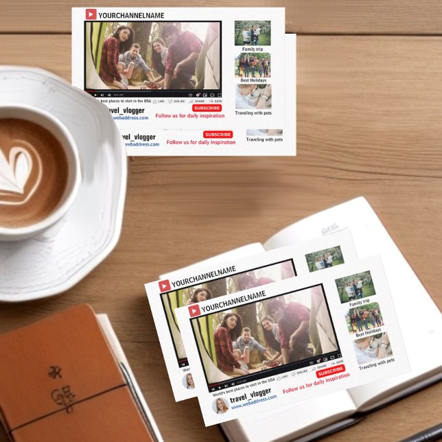 Cartão de visita de promoção do canal Youtube (Channel canal youtube business card)