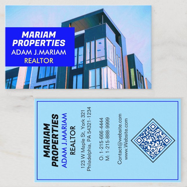 Cartão de visita de QR do Real Estate Agent para R (Real Estate Agent QR Business Card for Realtors)