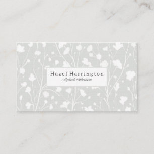 Cartão de visita de QR Elegante Floral Suave Neutr