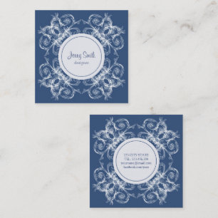 Cartão de visita de Quadrado Barroco Floral Retroa