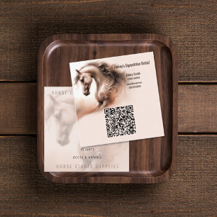 Cartão de visita de quadrado de código QR do caval