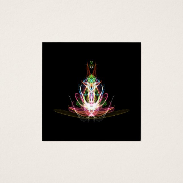 Cartão de visita de Quadrado de Flor Fratural Colo (Frente)