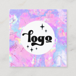 cartão de visita de quadrado opal roxo