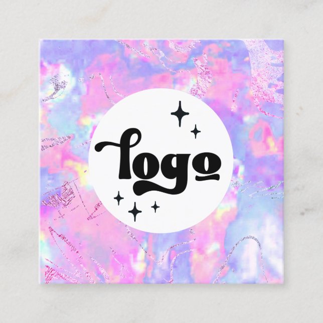 cartão de visita de quadrado opal roxo (Frente)