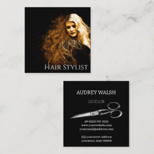 Cartão de visita de quadrado preto simples Vintag