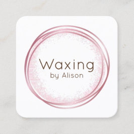 Cartão de visita de quadrado rosa esteticista