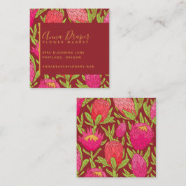 Cartão de visita de Quadrado Tropical Tropical Cor