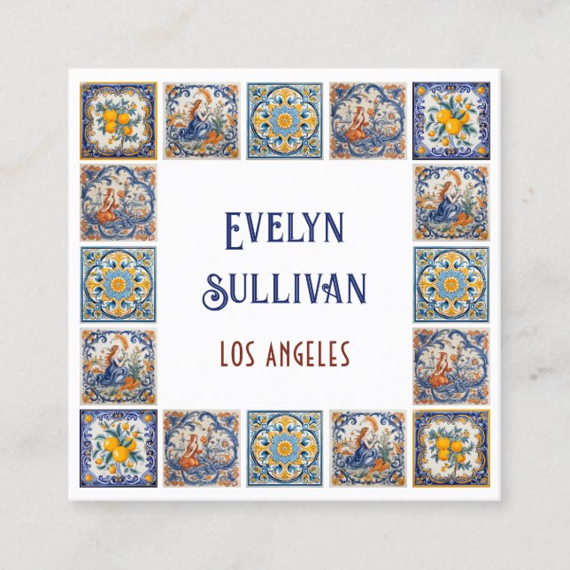 Cartão de visita de quadro azulejo italiano (Frente)