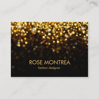 Cartão de visita de queda Dourado e preto de Bokeh