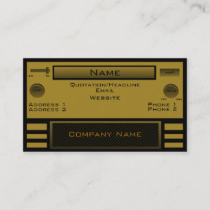 Cartão de visita de rádio retro, ouro